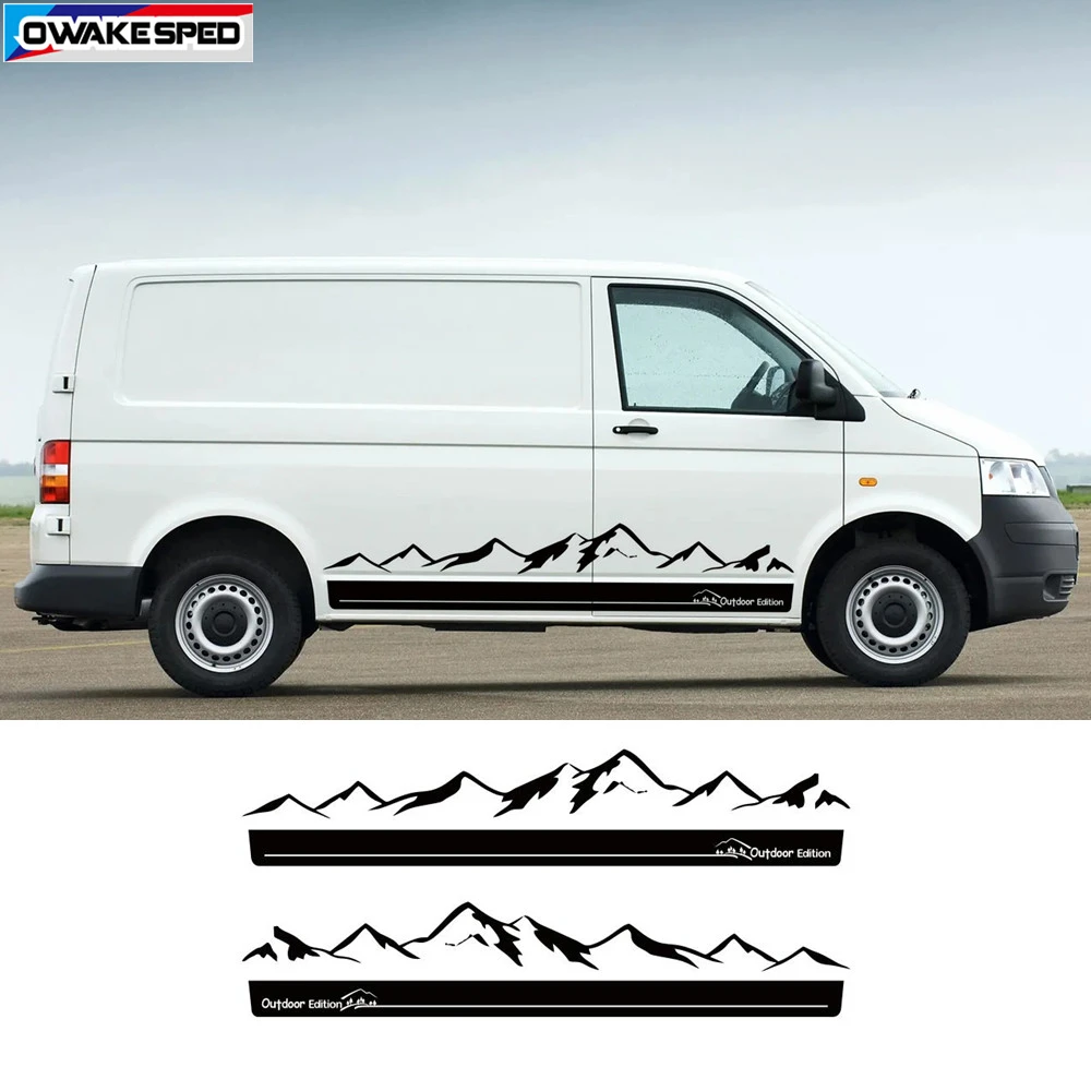 Двухсторонняя наклейка гор для VW Transporter Multivan T4 T5 T6 уличная версия Полоска