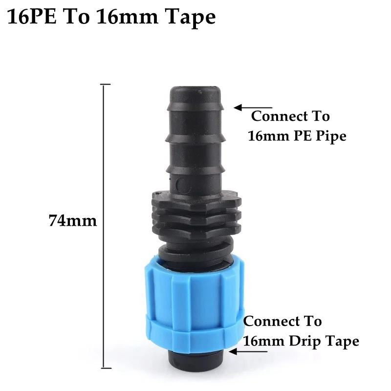 1 Nut Lock Connector 2 шт. 16 мм капельные ленты разъемы капельного орошения 16PE орошения воды трубы шланг разъем клапан садовые водяные разъемы - Цвет: 1 Nut Lock Connector