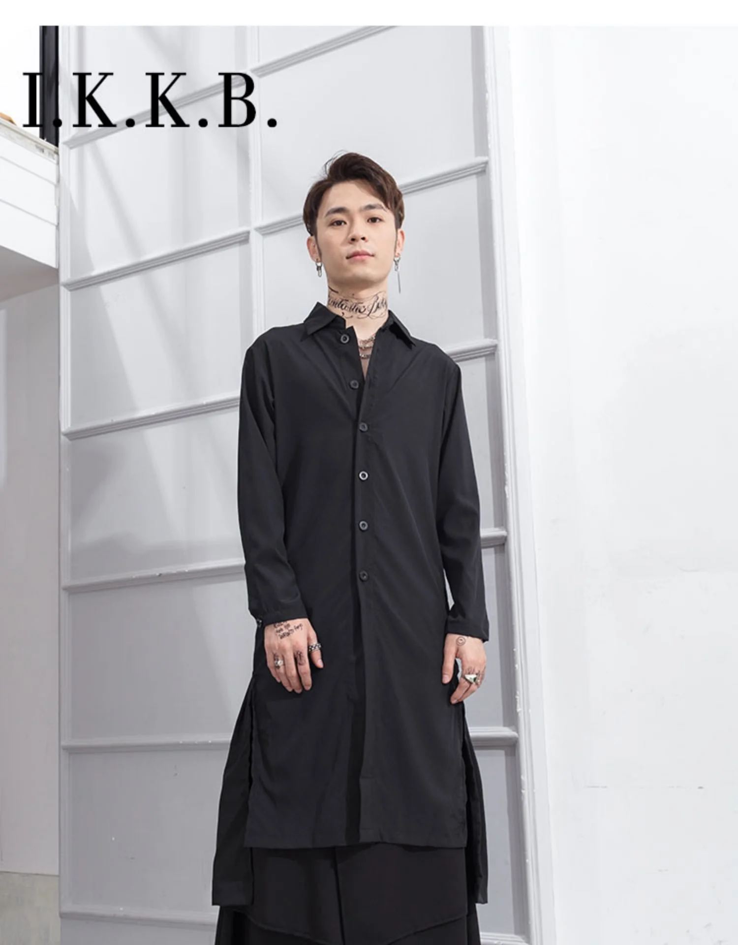 style Japanese mountain loose skirt men ins dark layered structure personality small nine point pants wide leg casual | Мужская одежда