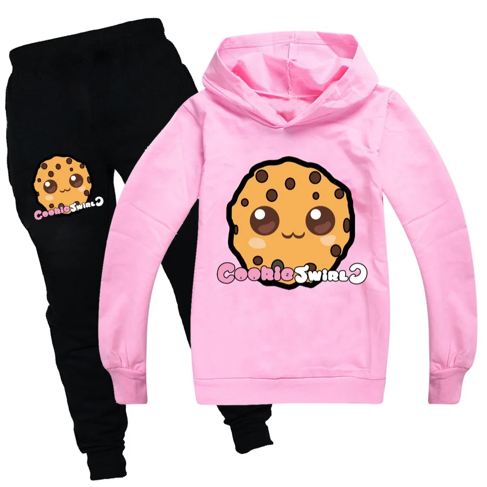 

2021 New Year child Tracksuit Autumn Clothing Sets Children Boys Girls COOKIE SWIRL C Clothes Kids Hooded T-shirt Pants Suits