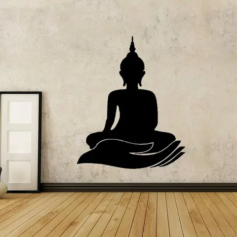 Дизайн будда стикер на стену спальня винил Буда искусство наклейки для гостиной наклейки на религиозную тему обои переклеивающиеся декоративные A200