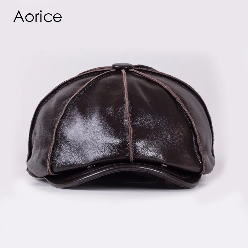 

Кепка из натуральной коровьей кожи для мужчин, на осень/зиму