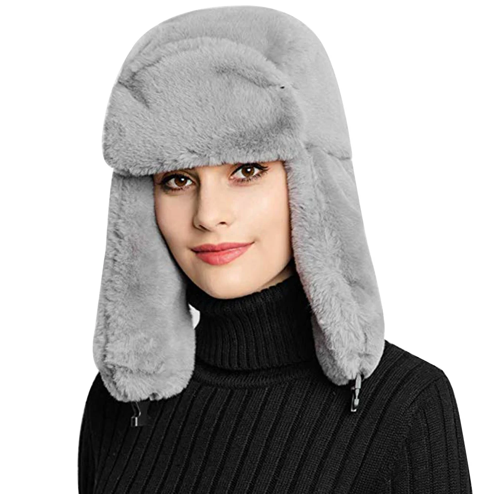 

Women Multifunctional Multicolored Skiing Winter Cap Windproof Earmuffs Practical Outdoor Plush Dome Hiking Camping Warm