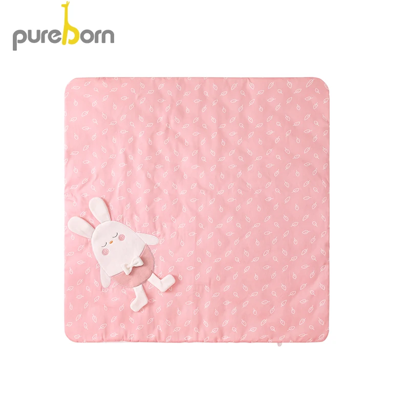 Стеганое одеяло Pureborn для младенцев фотография мультяшный кролик маленьких