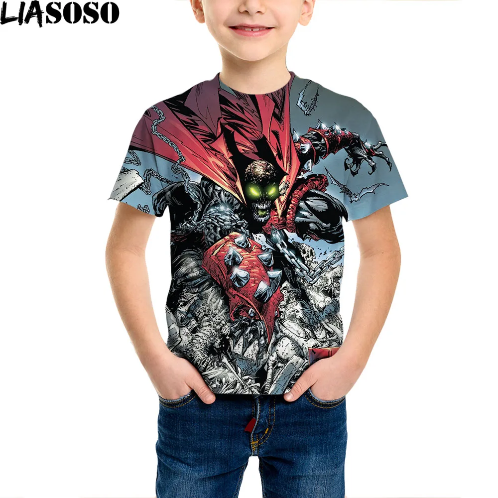 

LIASOSO Top 2021 Newest Boy 3D Printed Tshirt Anime Spawn T Shirt Hip Hop Girl Tees Superhero Manga T-shirts O Neck Clothing