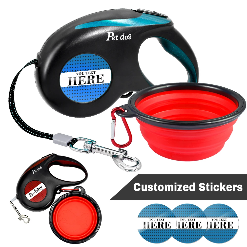 5 м выдвижной поводок для собак с чашей автоматический светоотражающий собачий