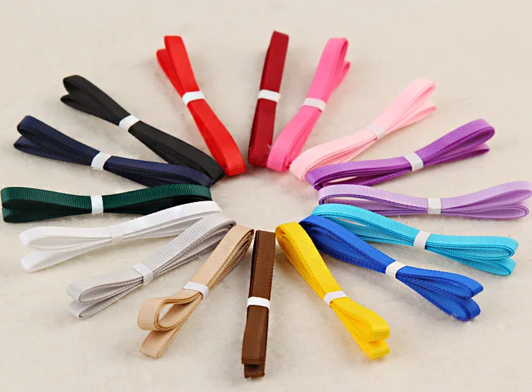 (5 м/лот) 6 мм Grosgrain лента простые цвета Ребристый пояс DIY Ручная работа ювелирные