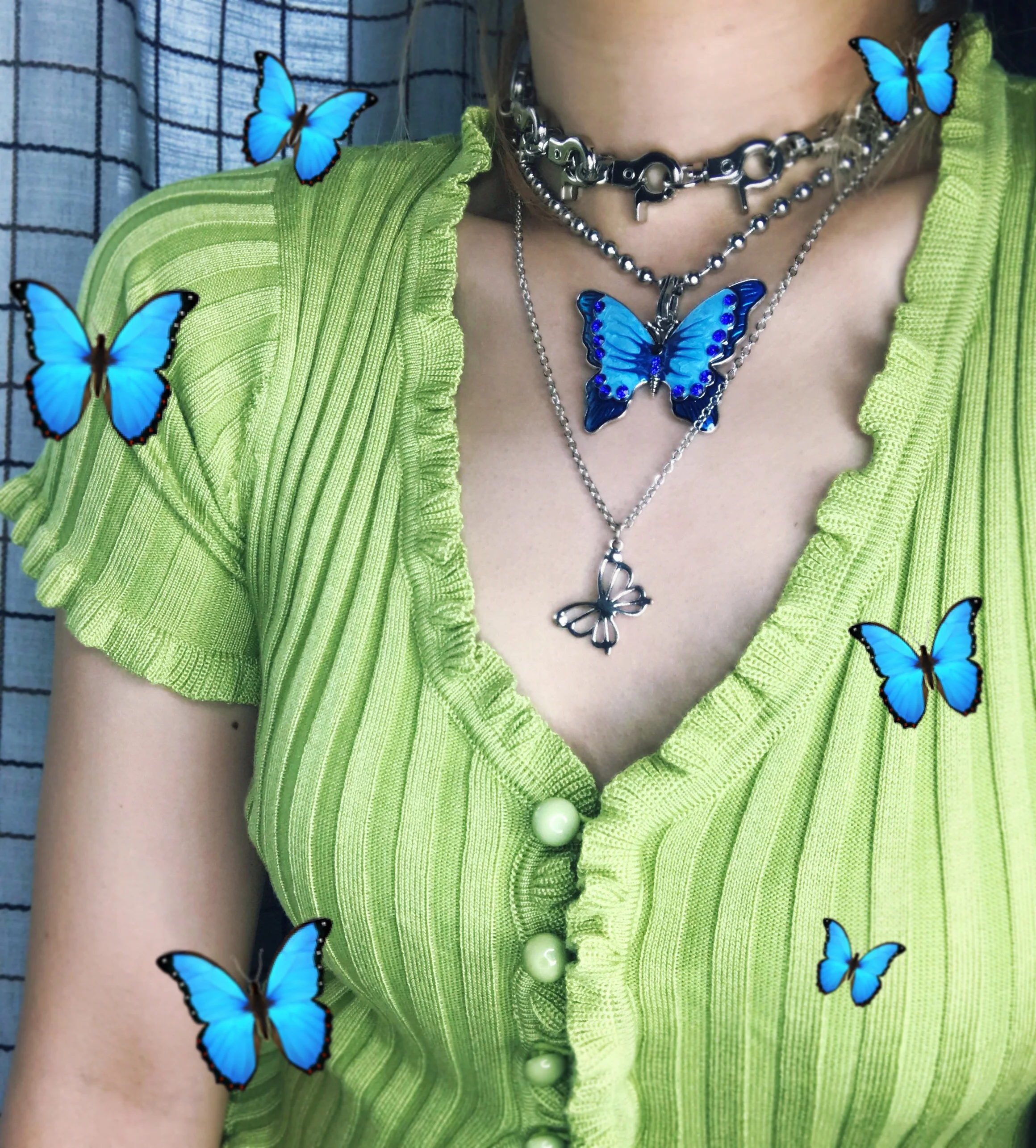 Прямая поставка сказочное Пастельное украшение ожерелье с бабочкой цепочка