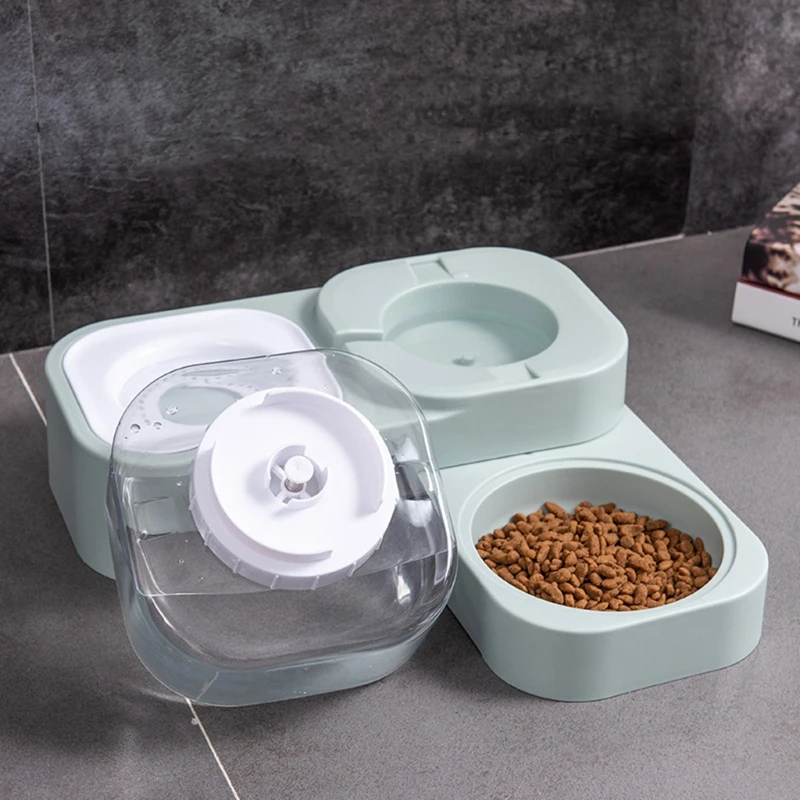 

Pet Dog Cat Bowl Automatic Feeder Fountain 1.5L Water Drinking Feeding Container