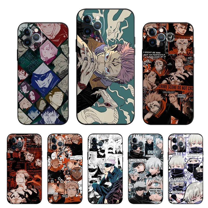 

Cartoon Anime Jujutsu Kaisen Yuji Itadori Fushiguro Megumi Phone Case For Iphone 12 11 Pro X Xs Max XR 7 8 Plus Cute Soft Cover