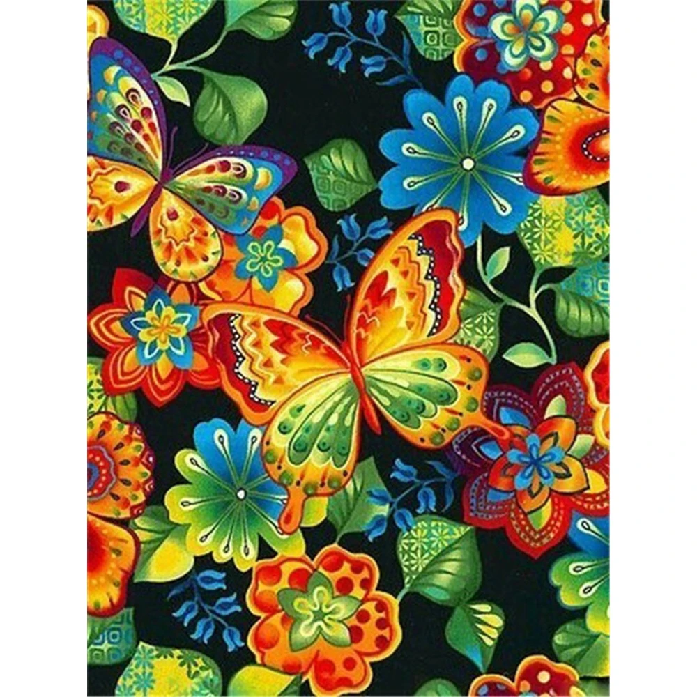 

Животный принт бабочка цветок DIY Алмазная вышивка 11CT наборы для вышивки крестом ремесло рукоделие комплект хлопковой нитью печатных дропши...