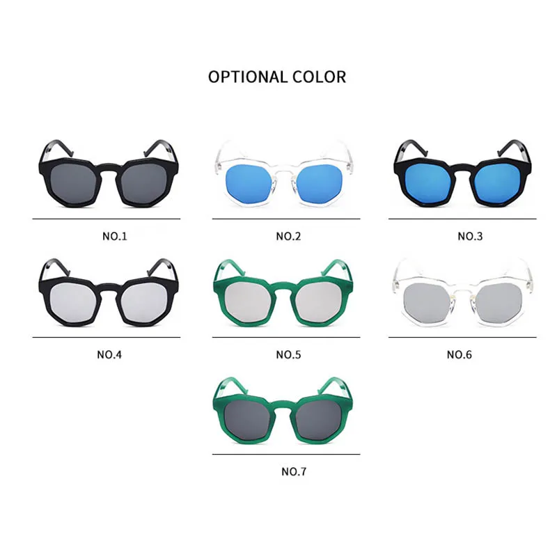 

Q Polygon Gradient Brand Design Mirror Goggles Large Frame Multicolor Glasses Eyewear Men Women Sunglasses UV400