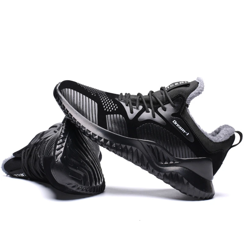 Мужские кроссовки зимние уличные спортивные теплые меховые Нескользящие