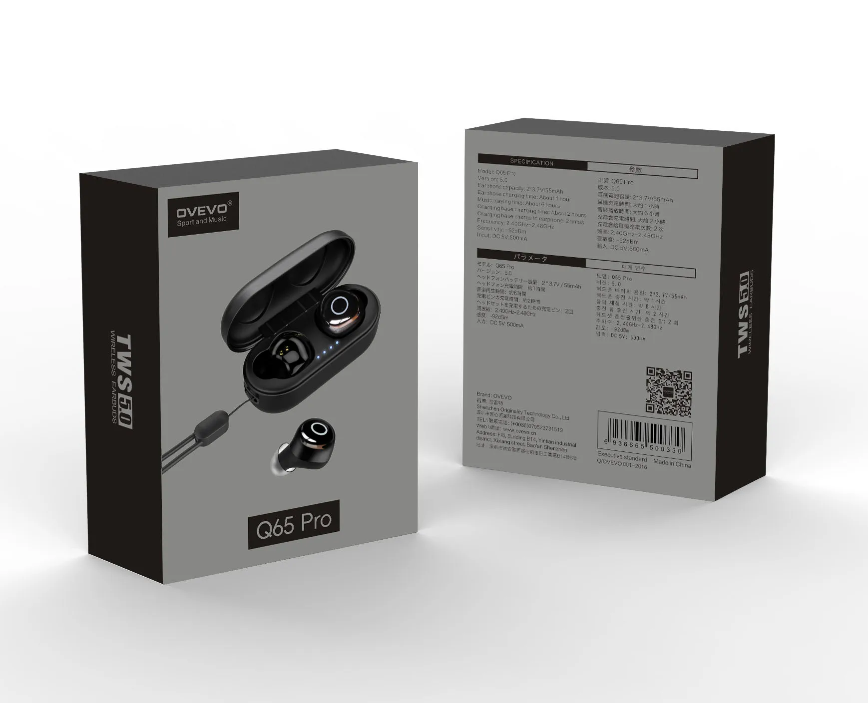 Фото Новинка 2019 наушники OVEVO Q65 Pro TWS Bluetooth V5.0 двойная Беспроводная 3D стереогарнитура Новинка 2019 наушники OVEVO Q65 Pro TWS Bluetooth V5.0 двойная Беспроводная 3D стереогарнитура