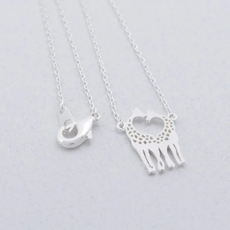 Модное ожерелье с двумя жирафами в виде сердца | Украшения и аксессуары