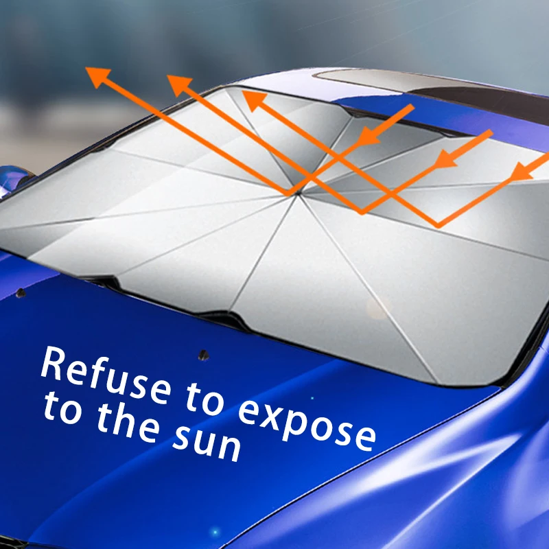 

Auto Sunshade Cover Front Window Sun Protect Windshield Sun Shade Umbrella Retractable UV Reflection for ford- vw- jeep- skoda-