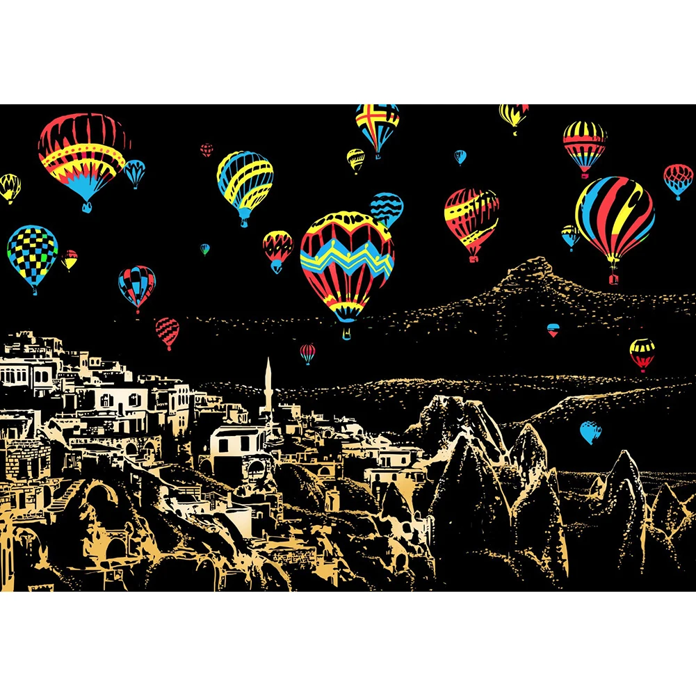 Волшебная скребковая живопись Сделай Сам Блестящий воздушный шар поцарапать