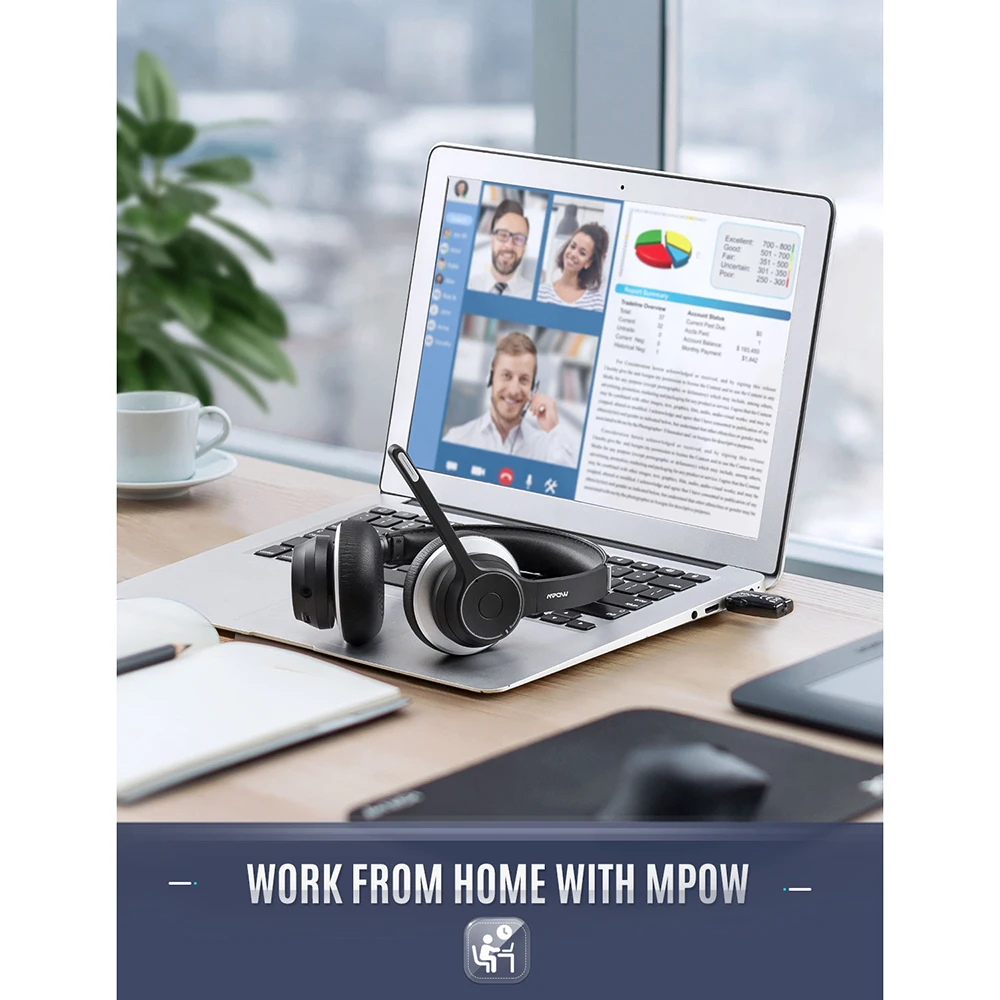Mpow HC5 с USB-адаптером беспроводная Проводная гарнитура Bluetooth 5 0 для драйвера