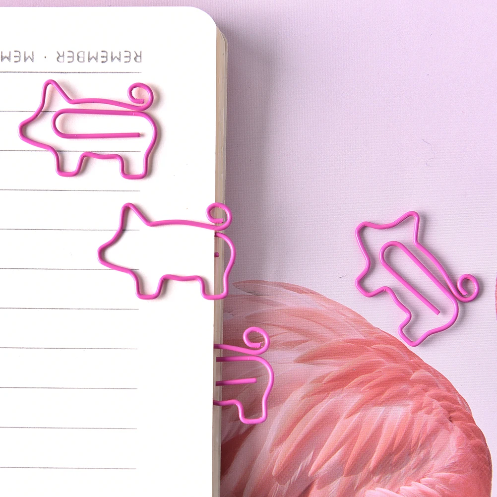 

4 Pcs/lot Pink Pig Bookmark Paper Clip School Office Supply Escolar Gift Stationery