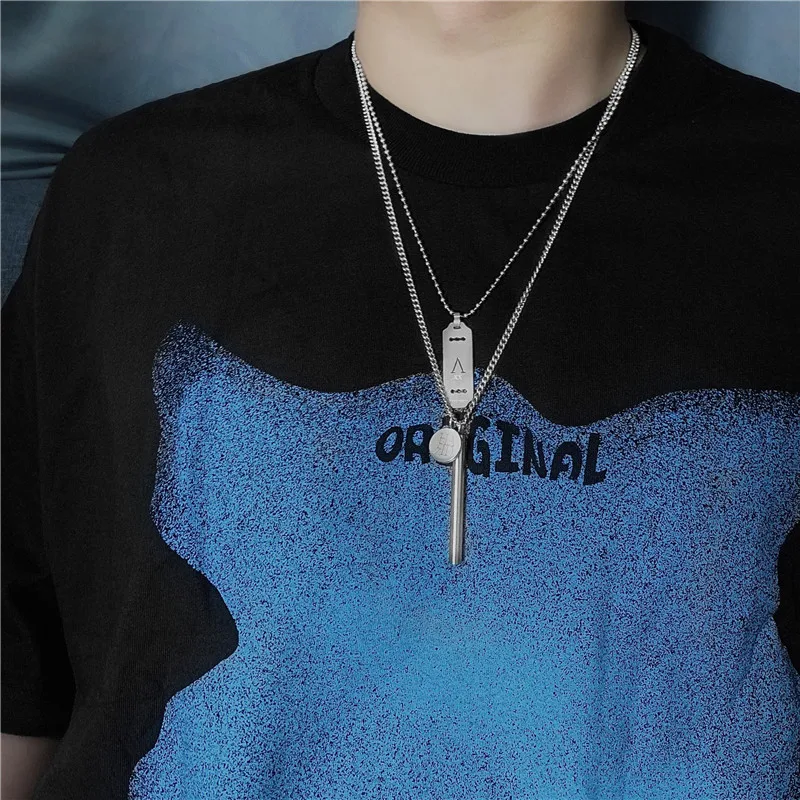 Новинка минималистичное панк ожерелье из титановой стали в стиле хип хоп с