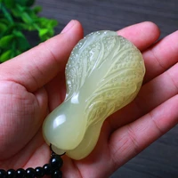 natural hetian jade white cabbage pendant charm jewellery womens hand carved pendant for women men fashion accessories