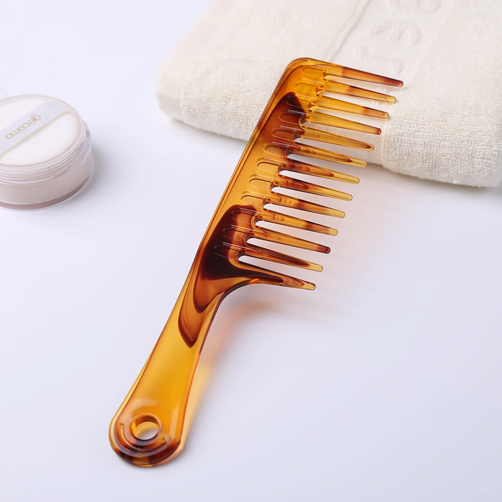 Расческа для волос винтажная масляная голова пластиковая с широкими зубьями