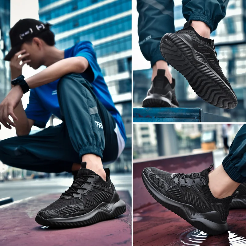 Кроссовки мужские дышащие в полоску на толстой подошве Размеры 35-48 |