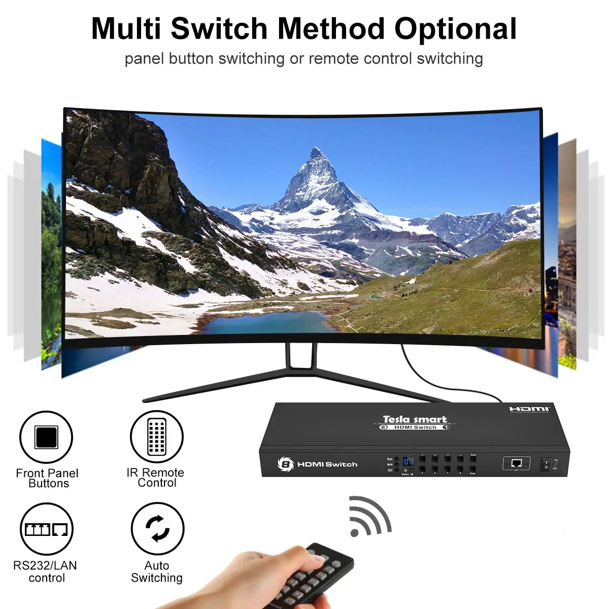 HDMI переключатель Tesla smart аудио видео 8 порты HDMI Switch 8 input 1 output Поддержка 3840*2160/4 K