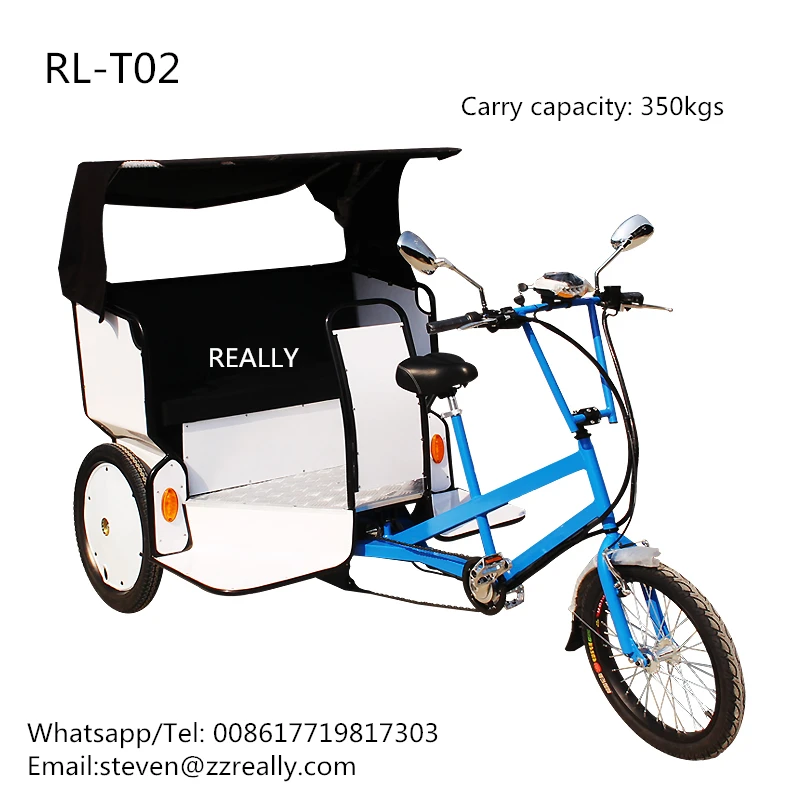 

3 wheels RL-T02 pedal trike pedal cart tricycle delivery cart electric rickshaw pedicab