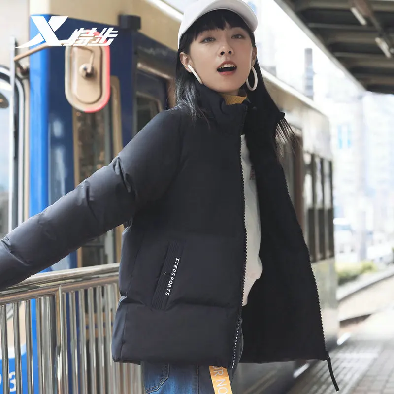 Xtep женский однотонный пуховик на весну и зиму женская модная теплая