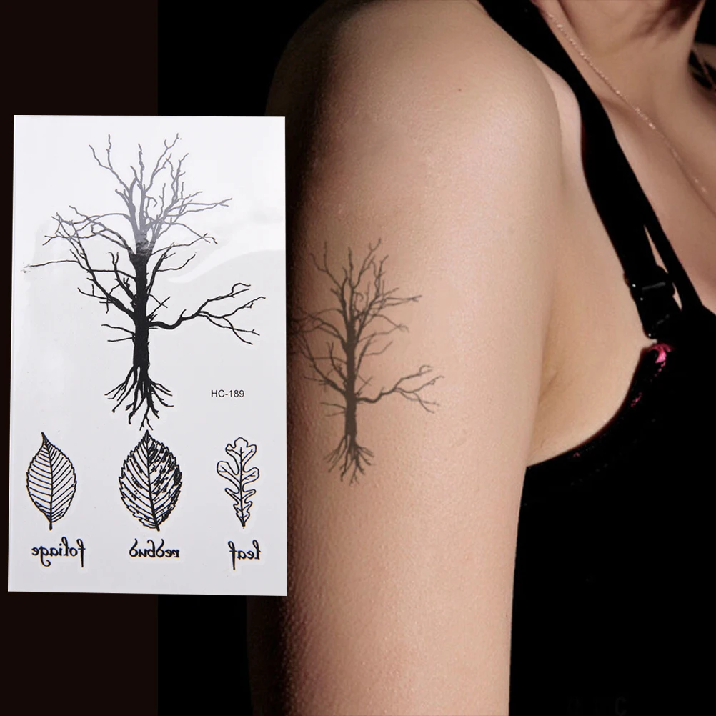 

Leaf Tree Temporary Tattoos Body Arm Leg Waterproof Flash Tattoo Stickers New
