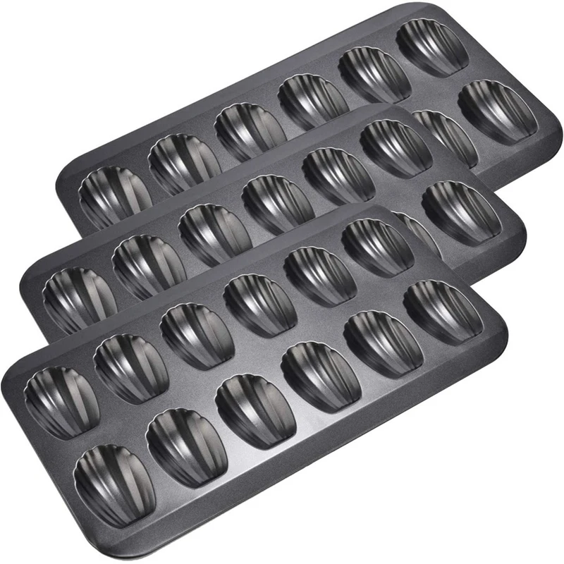 

4 Pcs Carbon Steel Baking Tray Baking Pans Cake Pan, 3 Pcs Black & 1 Pcs Gold
