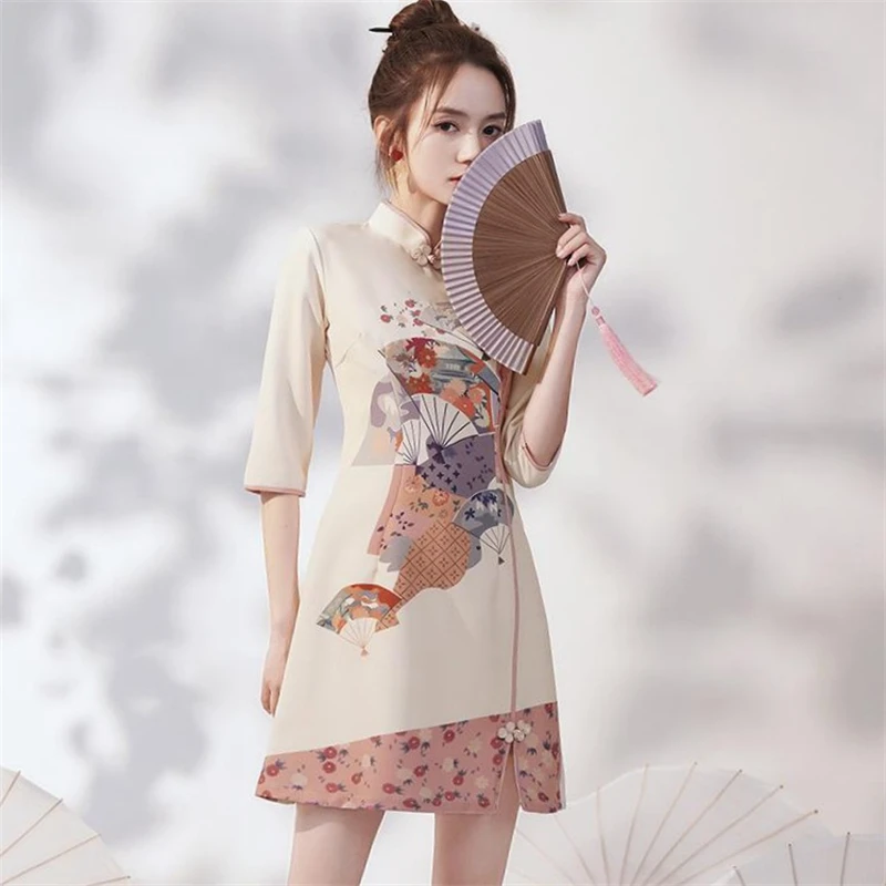 

Cheongsam Qipao Chinese Dress Young Traditional Streetwear Vintage Clothing For Women Party Wedding Dresses Hanfu 2022 Spring