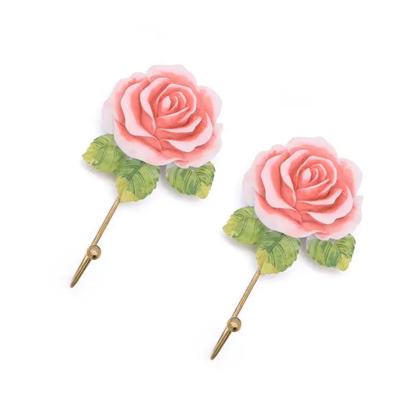 2 шт. настенная вешалка на крючок с цветком розы красивая для пальто халата одежды