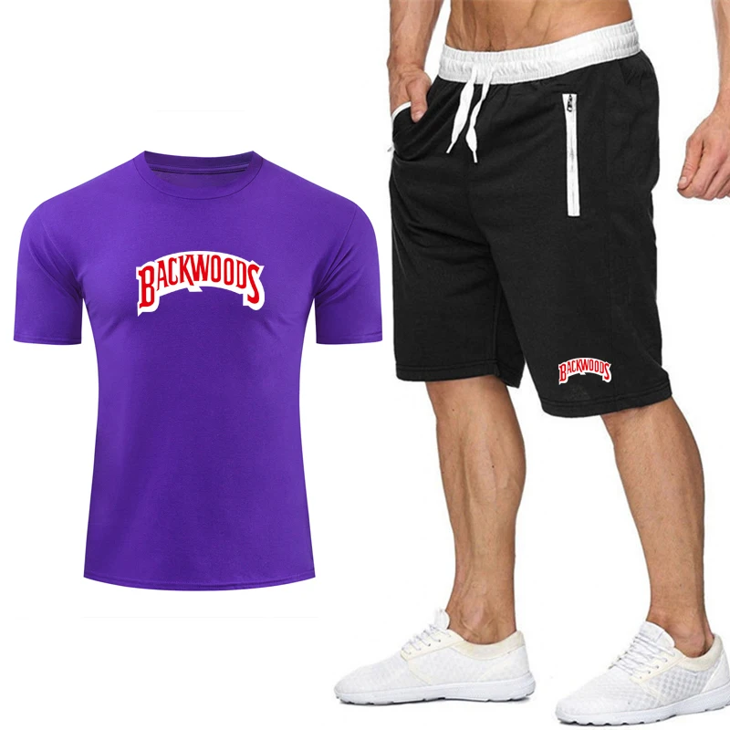 

Мужской спортивный костюм с надписью, черный повседневный комплект из 2 предметов, футболка с принтом бананов и шорты, лето 2021