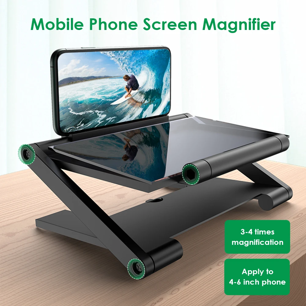 8 inch mobile phone foldabl screen magnifier hd video amplifier stand bracket with movie magnifying folding phone desk holder free global shipping