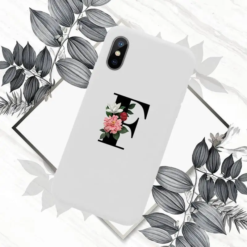 

Alphabet Letter Phone Case White Candy Color for iPhone 11 12 mini pro XS MAX 8 7 6 6S Plus X SE 2020 XR