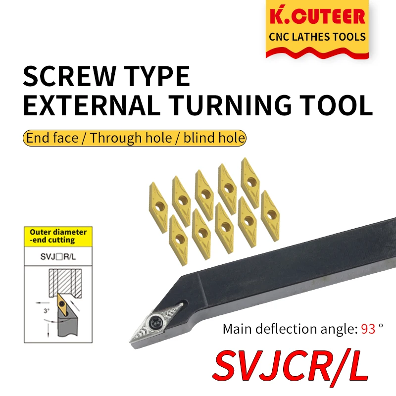 SVJCR/L lathe cutter External Turning Tool Holder SVJCR1212H11 SVJCR1616H16 SVJCL2525M16 carbide inserts VCMT/VCGT CNC tools