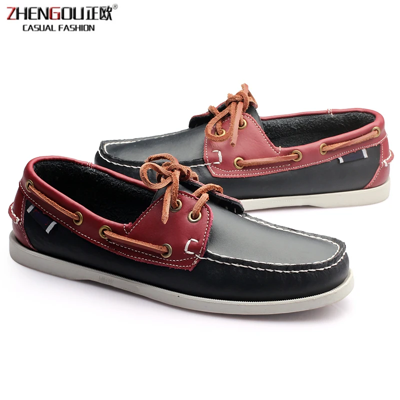zhengou 2019 Brand Design Hand Sewing Slip-on Mens Loafers Casual Driving Moccasins Business Genuine Leather Men Boat Shoes 45 | Обувь