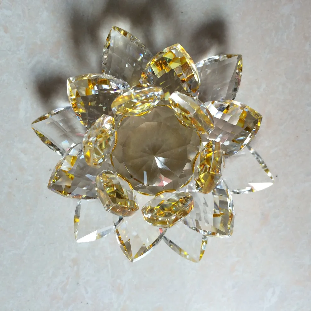 Fengshui K9 Хрустальный цветок лотоса пресс-папье для свадьбы полезный домашний декор