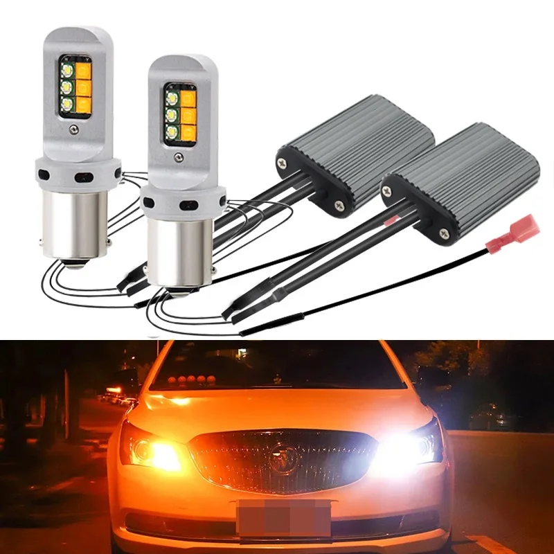 

NO Error LED Canbus Light 1156 P21W BA15S PY21W BAU15S 3156 7440 W21W T20 Car DRL Turn Signal Dual Mode 2 in 1 Switchback