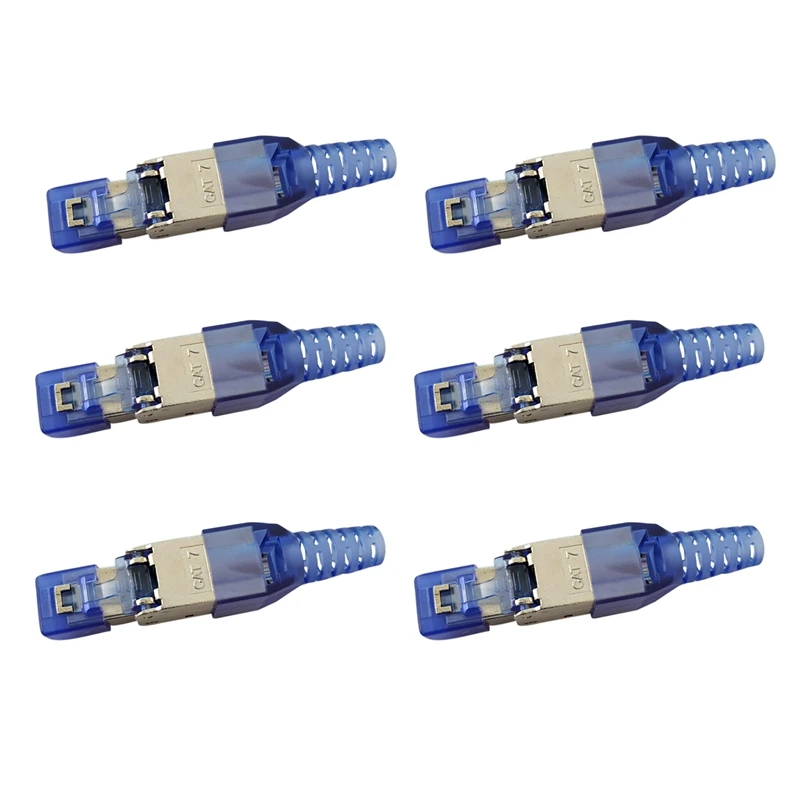 6 шт. экранированный RJ45 Cat 7 Клеммная вилка Cat7 разъем/Cat7 модульный разъем 23 / 24AWG |