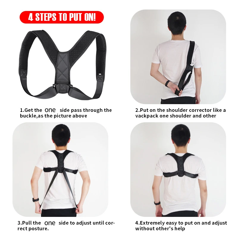 

Posture Corrector for Women Man Back Brace Support Adjustable Corset Belt Clavicle Spine Upper Shoulder Lumbar Correction 2021