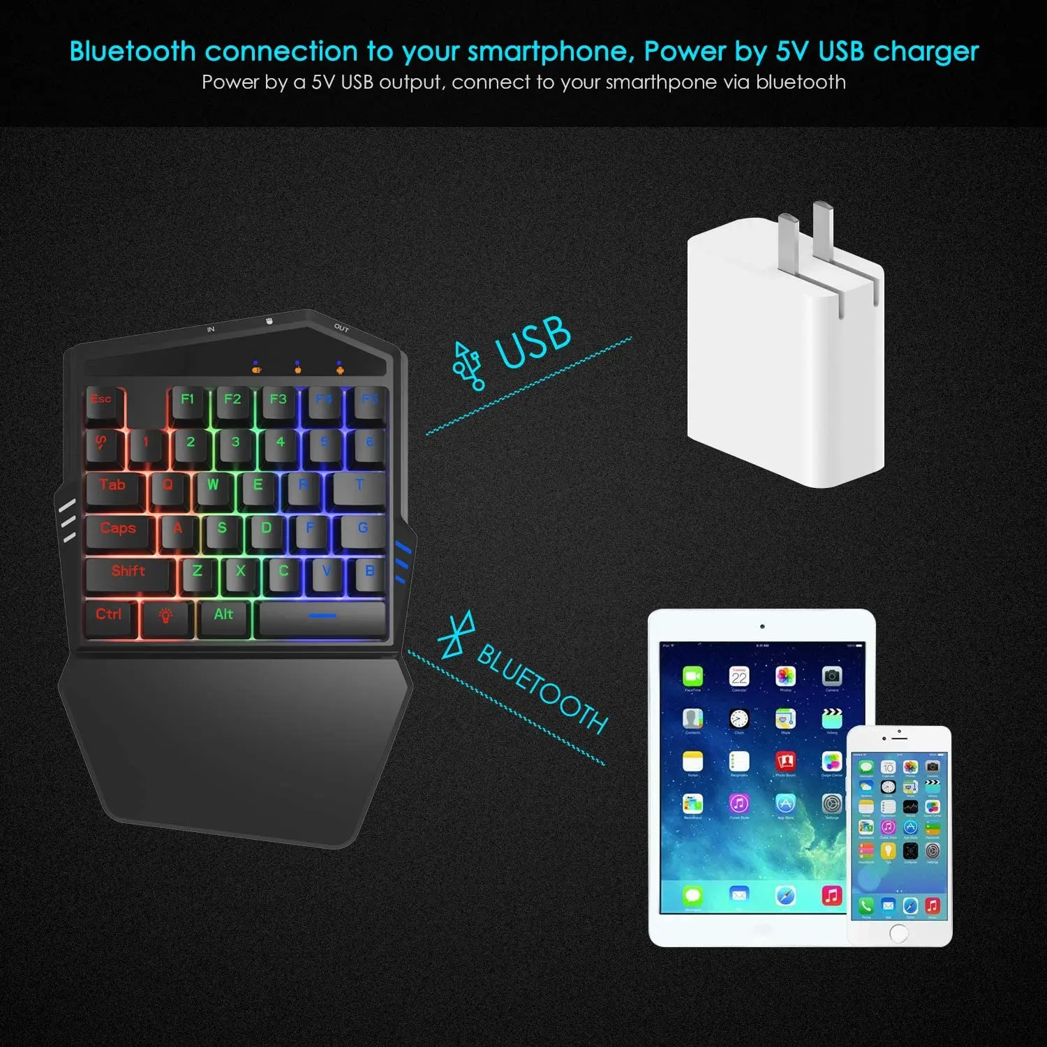 Delta мобильный игровой контроллер клавиатуры и мыши (встроенный конвертер) для