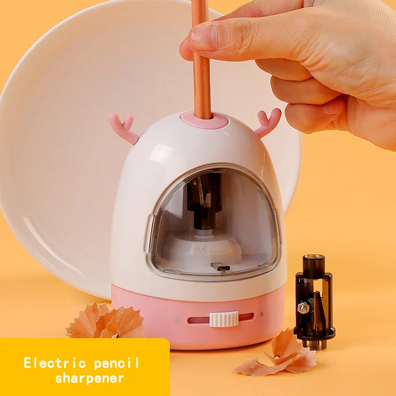 Электрическая точилка для карандашей автоматическая детская маленькая