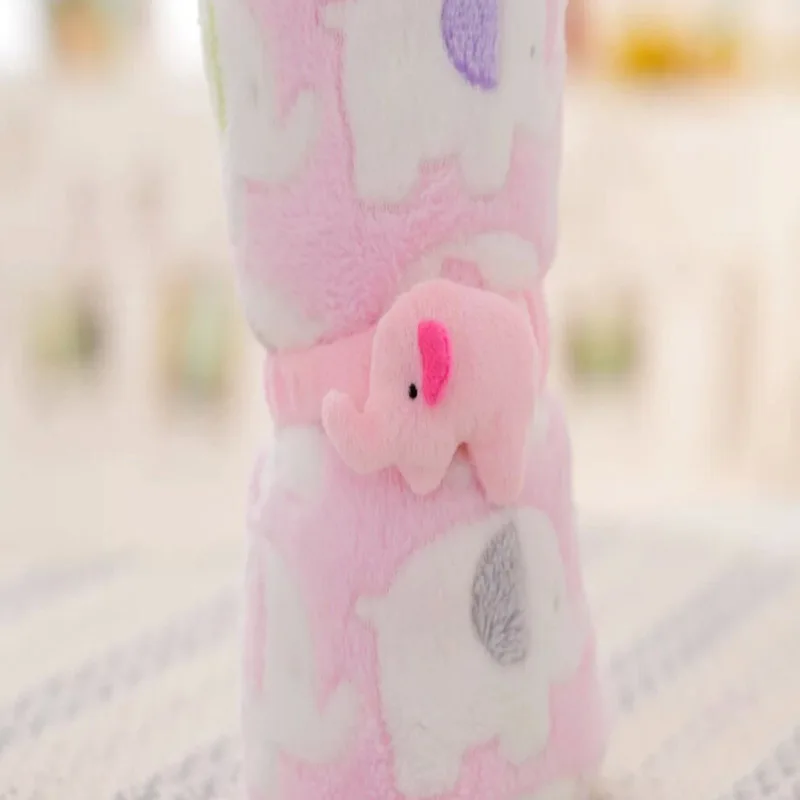 

High Quality Multi-function Coral Fleece Elephant Printing Blankets Air Conditioning Blanket Baby Blanket Cape Rolls Carpet