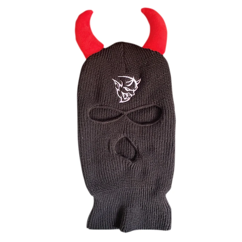 Angel and Demon Balaclava Unisex Hats Full Face Cover Ski Mask Hat Army Tactical Cs Windproof Knit Cap Warm Couples Beanies |
