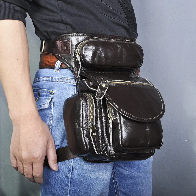 Сумка мессенджер мужская из натуральной кожи на плечо 3109|waist belt pack|drop leg bagleg bag |