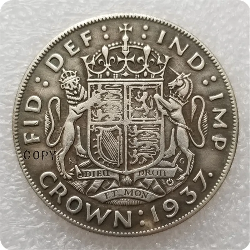 1937 Великобритания 1 Корона-Джордж VI (коронация) копия монеты | Дом и сад