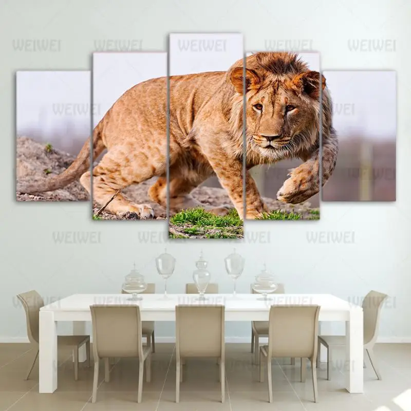 

Poster Leopard Walking On The Rock Home Canvas Painting Wall Decoration Use In Living Room and Bedroom Frameless Style